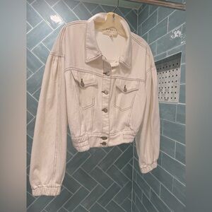 Promesa  Off White Jean Jacket Cropped Denim
